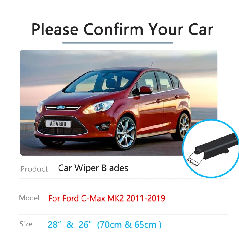 For Ford C-Max MK2 2011~2019 Car Windshield Windscreen Front Window Wiper  Blades Rubber Cutter Cleaning Hatchback Motor Parts - AliExpress