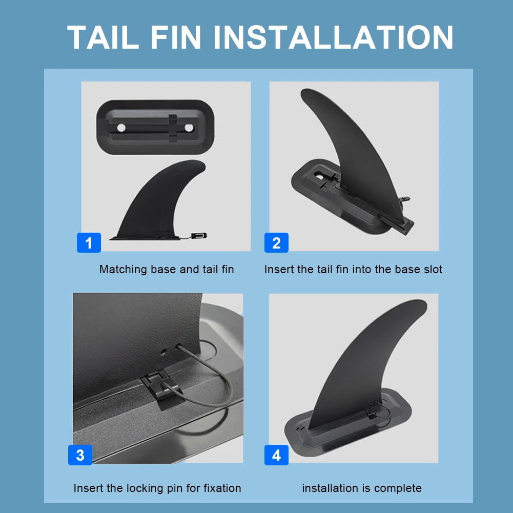 Pinna per Tavola da Surf 4.5/8/9/9.5/10 Pollici, Accessori SUP, Pinna Scorrevole per Stand Up Paddle Board, Pinna Staccabile per Surf e Onde, Stabilizzatore - immagine 3