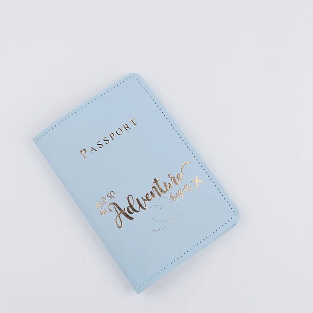 Travel Waterproof Dirt Passport Holder Cover Wallet Transparent Leather ID Passport Card Holders Business Credit Card Case Pouch Light Blue