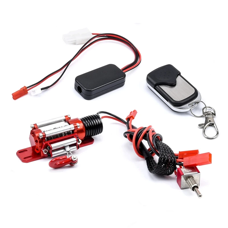 1/10 RC 크롤러 트럭용 금속 윈치, 1/10 크롤러 윈치, 무선 리모컨 리시버, Axial RC4WD
