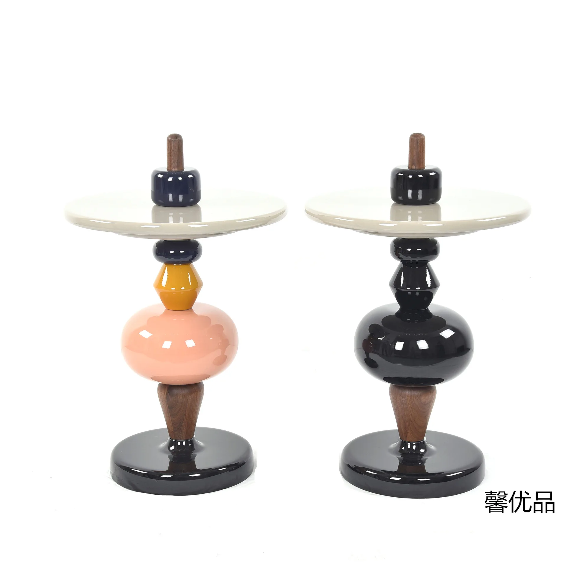 북유럽 가구 조롱박 커피 테이블 심플 디자이너 크리에이티브 침대 옆 라운드 테이블, 크리에이티브 솔리드 우드 거실 소파 사이드 테이블