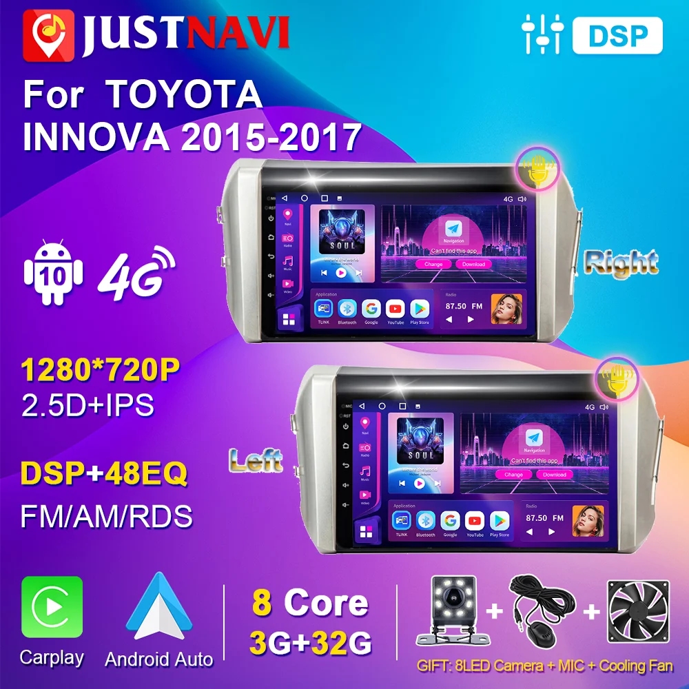 2 Din Android 10.0 Car Radio Multimedia Player For Toyota INNOVA RHD