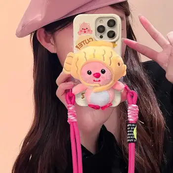 루피 포로로 귀여운 만화 배낭 클립 크로스 바디 아이폰, 비스듬한 휴대폰 케이스, 애니메이션 봉제 장난감, 소녀 생일 선물