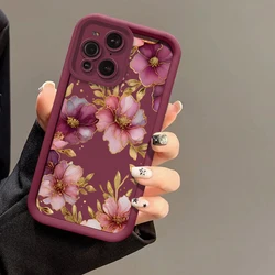Elegant Floral Silicone Case with Camera Lens Protection and Shockproof Design for OPPO Find X8 Pro 5G (Wine-red-756)