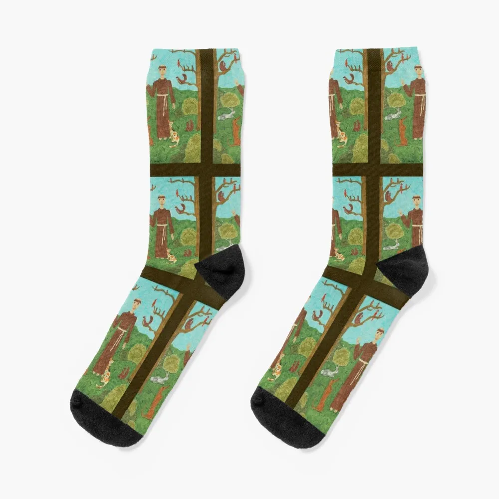 Saint Francis of Assisi Socks fashionable Lots sports stockings Woman Socks Men's francis poulenc 1899 1963 dialogues des carmelites nino sanzogno