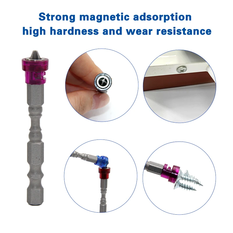 Color Magnetic Coil Screwdriver Head Hexagonal Handle Single Head Cross Magnetic Bits Power Tool Accessory Set 5pc screwdriver set
