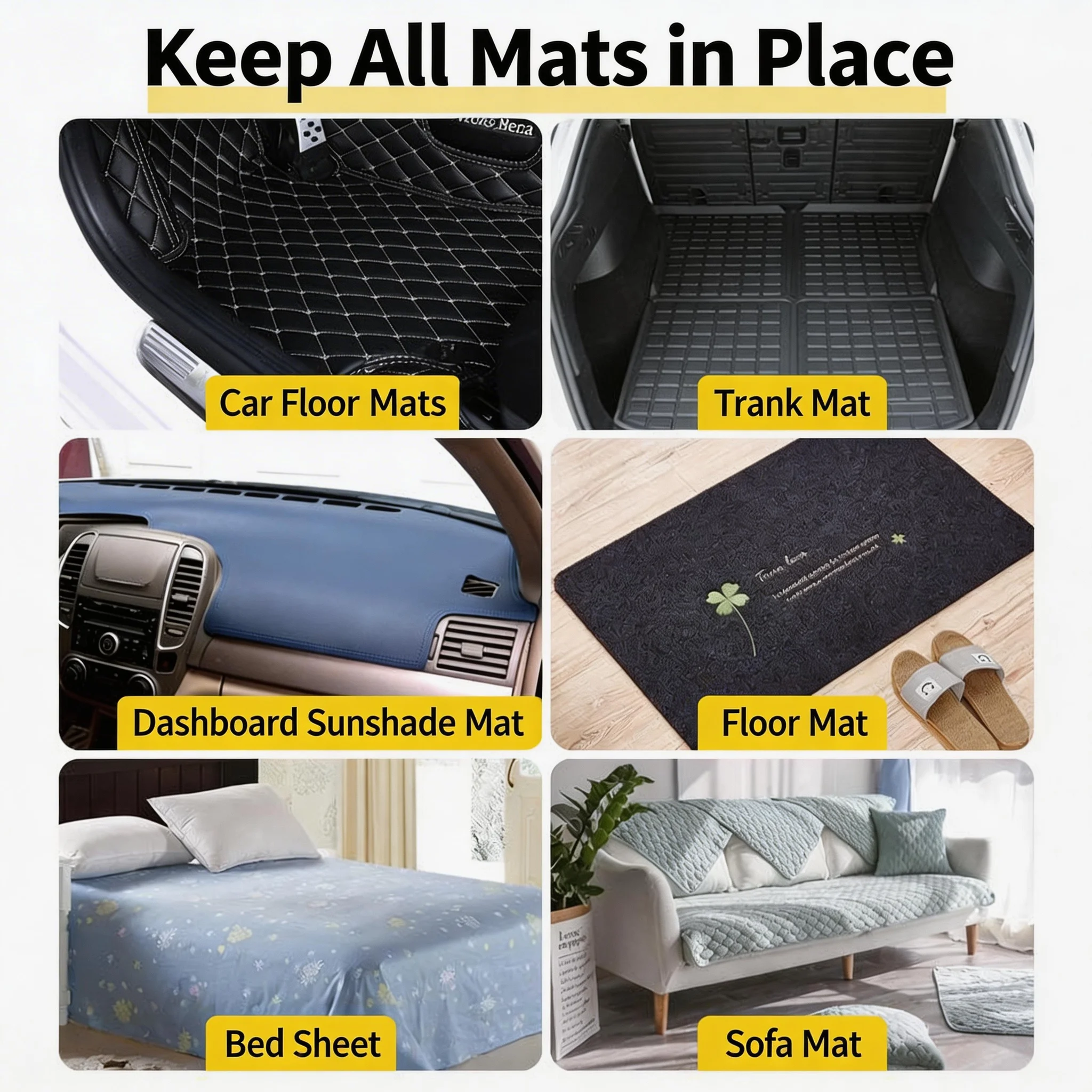 10PCS 범용 자동차 바닥 매트 테이프 카펫 테이프 자체 접착 바닥 매트 고정 스티커 패스너 클립 고정 홀더 그립