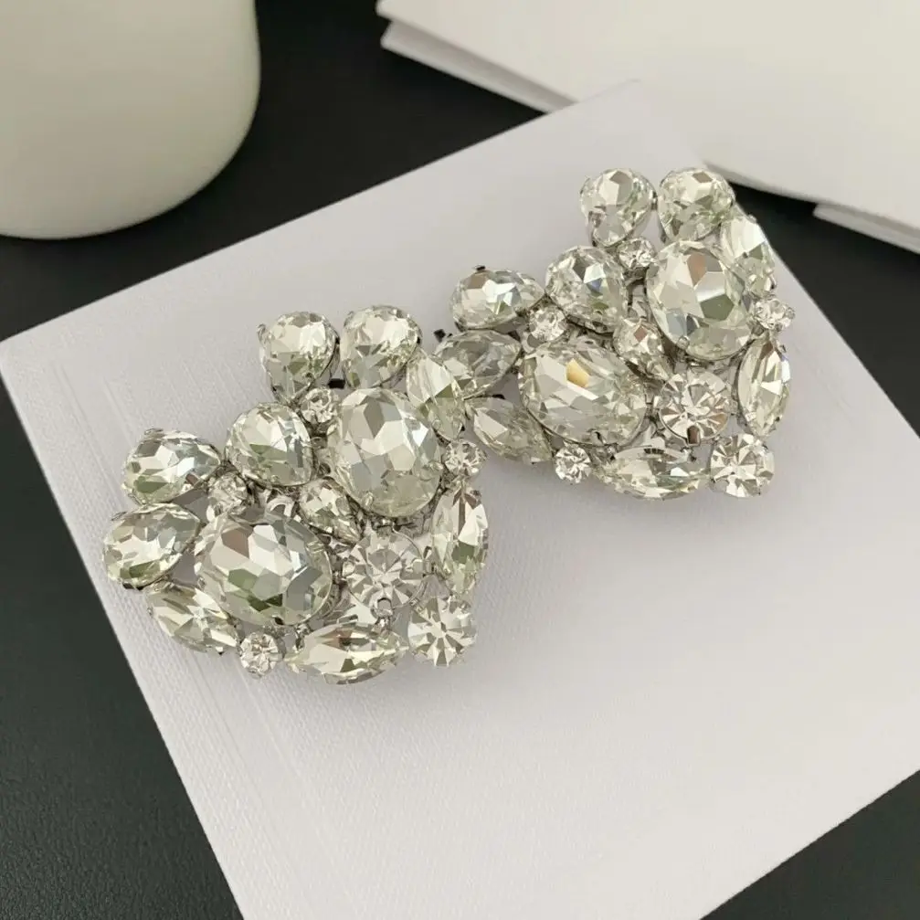 Earrings Light Luxury Vintage Heart-Shaped Earclips For Women Aretes De Mujer Pendientes Boucle D’Oreille Orecchini Clip De