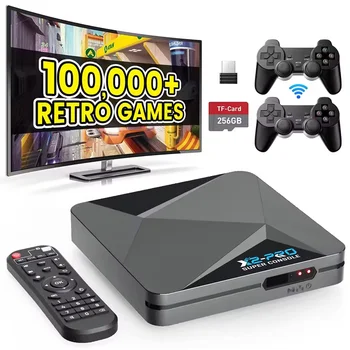 X2 Pro Console per videogiochi retrò TV Box 100000+ giochi con 2 gamepad Super Console 4K 60+ emulatori di gioco per DC/Arcade/MAME/Sega