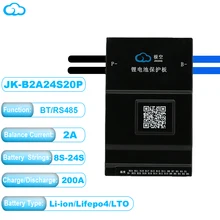 JK B2A24S20P BMS 2A denge kımı BMS 200A BT 36V 48V 60V li ion LTO 18650 pil Lifepo4 pil depolm Bluetooth Bms|Bttery Accessories|  
