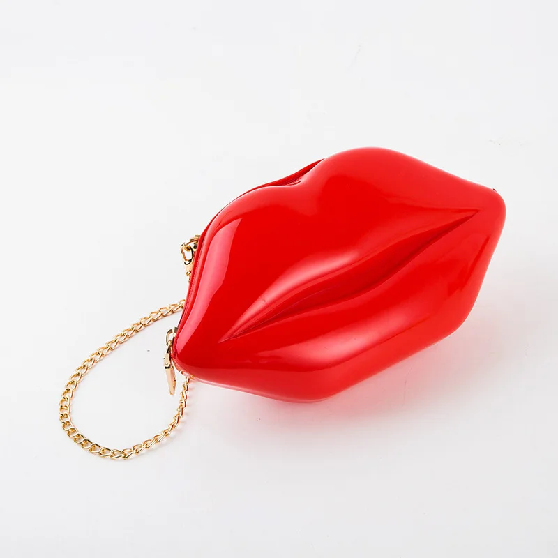 Personality Women Messenger Bags 2022 New Fashion Chain Lips Small Handbag Super Purse Female Happy Funny Wild Mini Shoulder Bag
