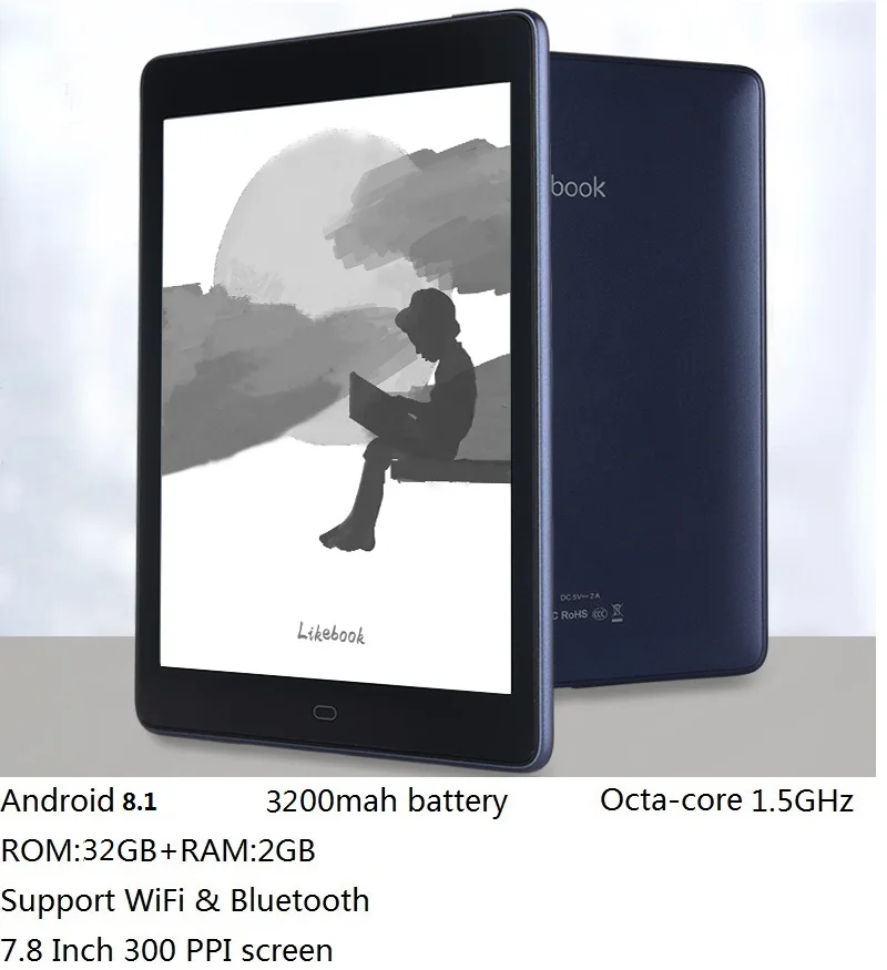 Boyue Likebook 32Gb + 2Gb E Book 7.8 Pollici Touch Screen E-Book Reader Android Wifi Ereader Bluetooth Audio E-Ink 3200Mah Batteria