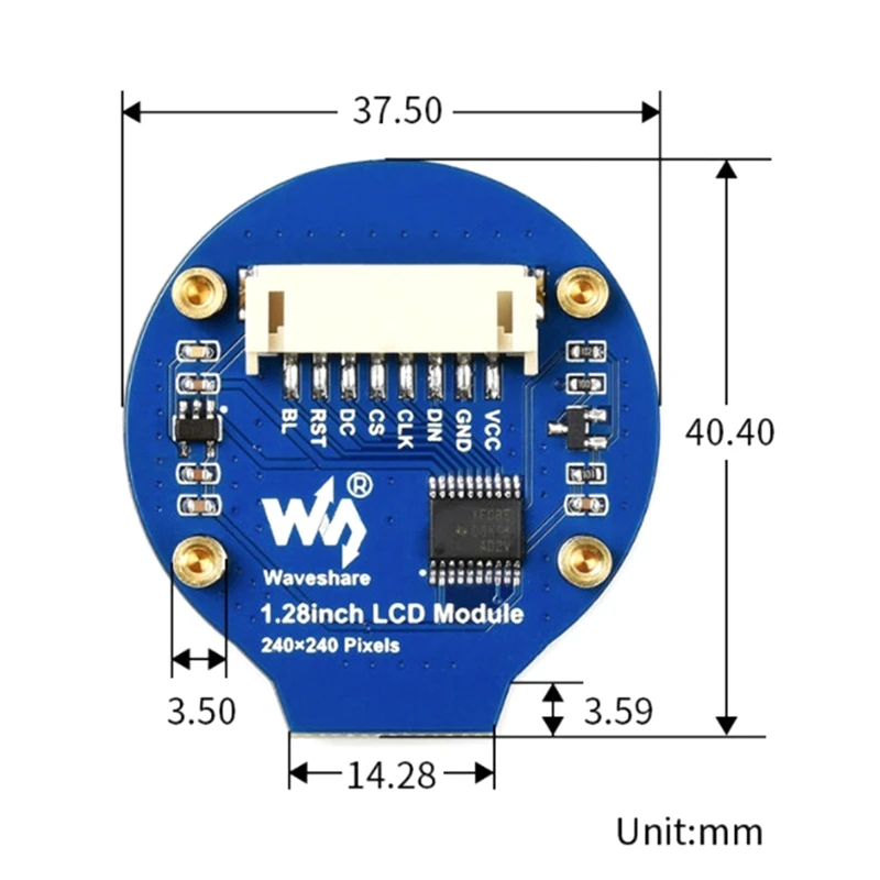 Waveshare 1.28 ġ  ÷ LCD ũ , 240x240 ȼ SPI  LCD Ȯ 