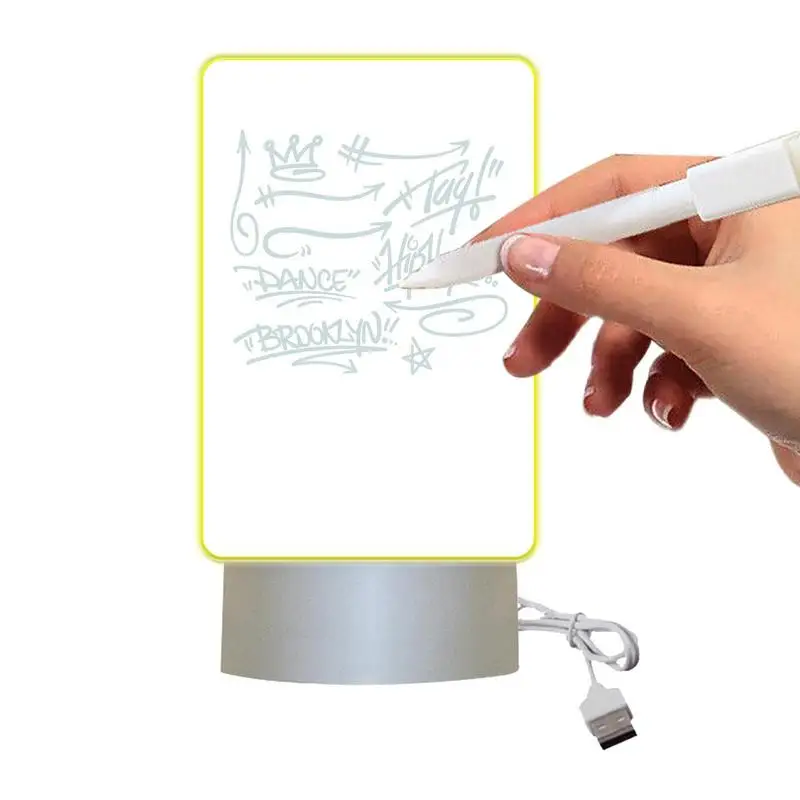 

LED Dry Erase Board Desktop Note Board With Pen Soft Light Desk Lamp Wipeable And Rewritable Acrylic Dry Erase Board For Home