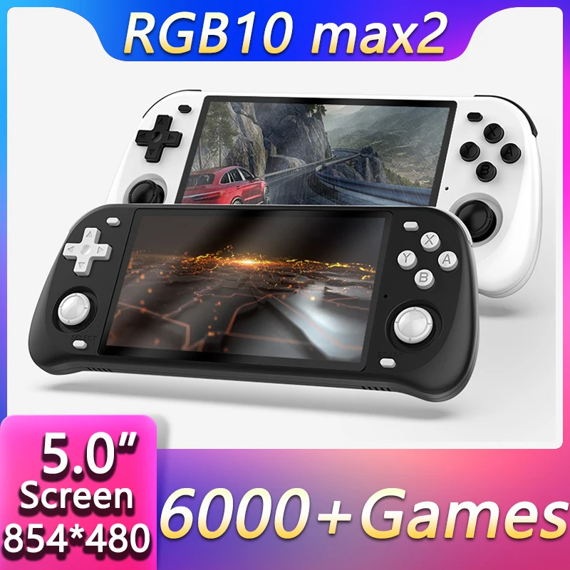 NEW RGB10max2 Handheld Game Console 5.0" IPS Screen 854*480 For PS1 RK3326 quad core 1.5 GHz WIFI Bluetooth Two-in-one Module