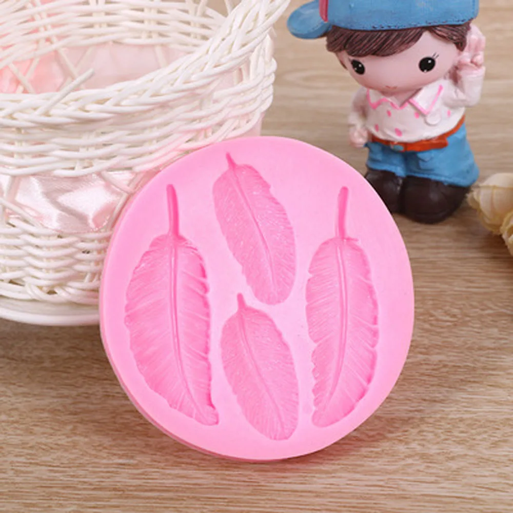 3D Feather Shape Silicone Cake Molds DIY Bakeware Chocolate Fondant Mould Pastry Mold