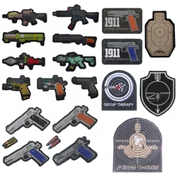 3D PVC Rubber Gun Patch AK47 Hook Patches Embroidered Target Shooting Therapy Badges Combat Tactical Emblem Decorative Appliqued