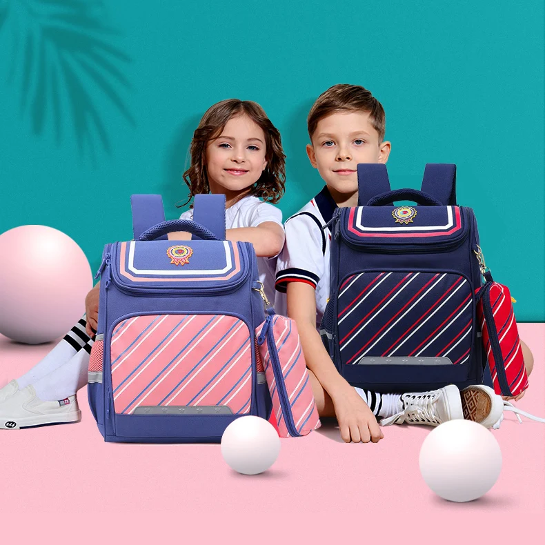 School Backpack Stitch School Stuff Black Pink Backpack Girls School Bags 1 To 3years 7-10 Years Old Load Relief Kit New