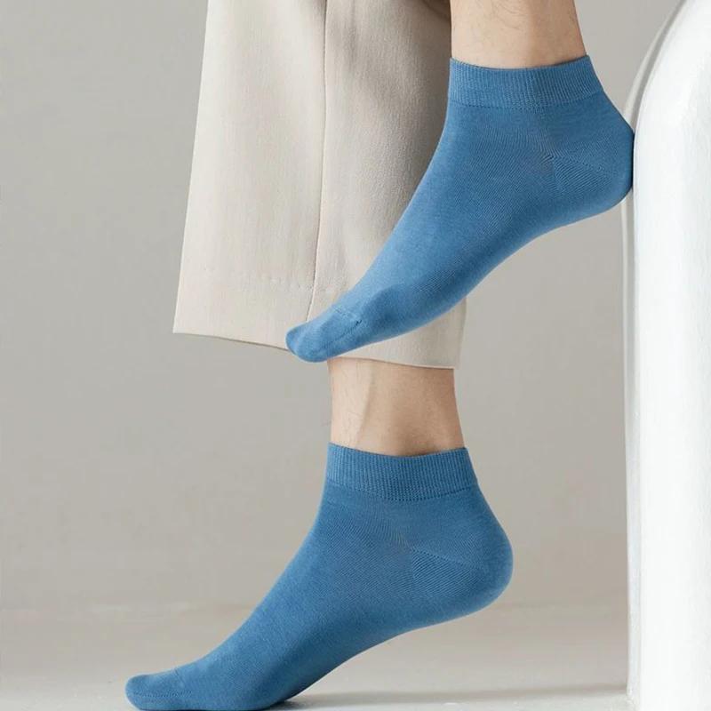 5 Pairs/Lot Men's Cotton Socks Low Tube Ankle Hot Selling New Spring Autumn Breathable Comfortable Simple Fashion Street Socks
