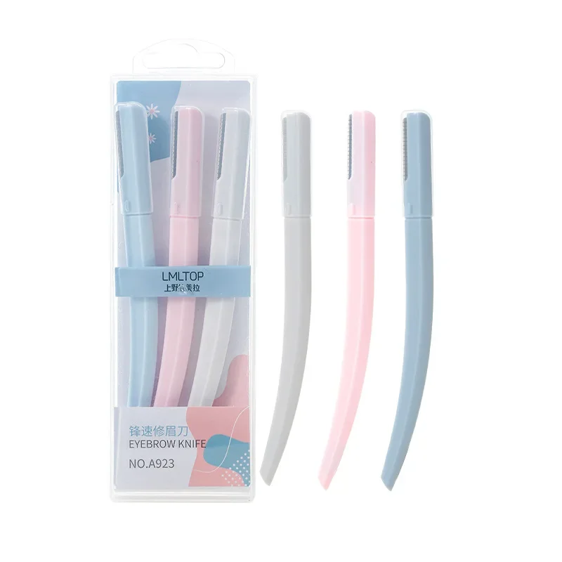 3Pcs/set Makeup Tools Eyebrow Trimmer Razor Remover Blade Safe Eyebrows Shaper Trimming Knife for Women With Protective Cover