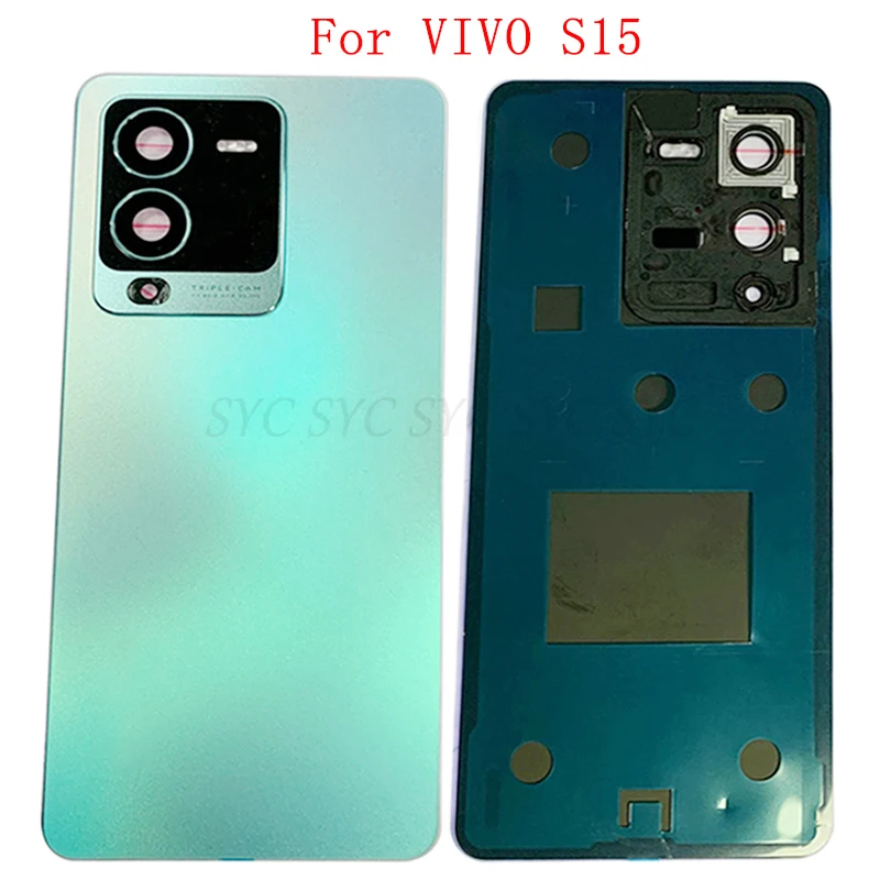 

Крышка батарейного отсека, задняя крышка для VIVO S15, задняя крышка с объективом камеры, запчасти для ремонта логотипа