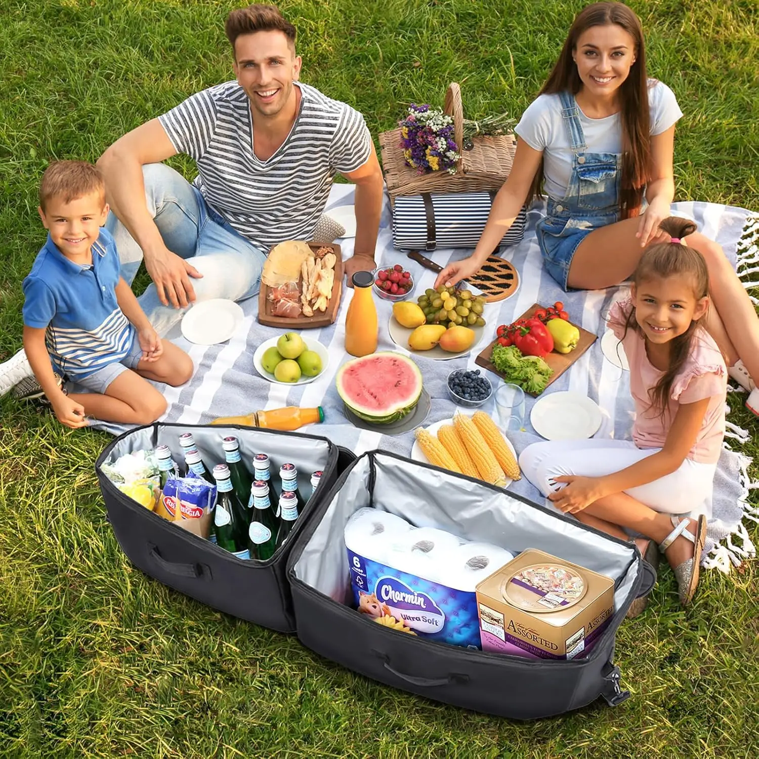For Tesla Cybertruck Front Rear Trunk Storage Bag Oxford Waterproof Insulation Cooler Storage Organizer Accessories
