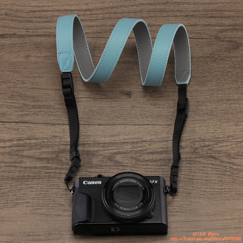 가죽 카메라 숄더 스트랩 캐논 g7x mark ii iii G5X Ricoh GR4 Ⅳ IIIx LUMIX TZ99,95,200EB LX10/15 RX10용 목걸이형 스트랩