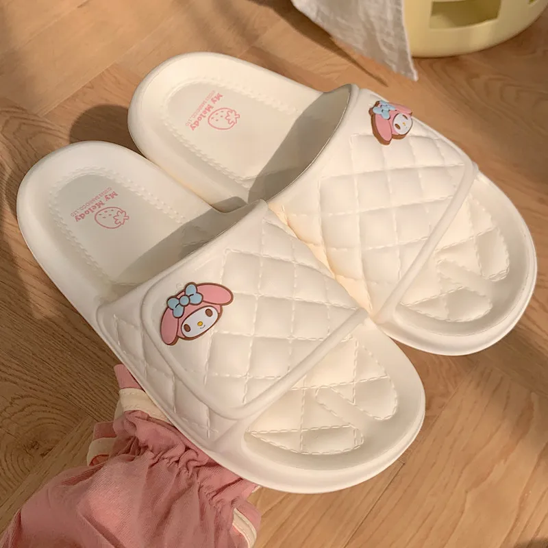 

Sanrio Hello Kitty Home Indoor Eva Soft Bottom Slippers Cute Kuromi My Melody Summer Sandals Bath Bedroom Living Room Slippers