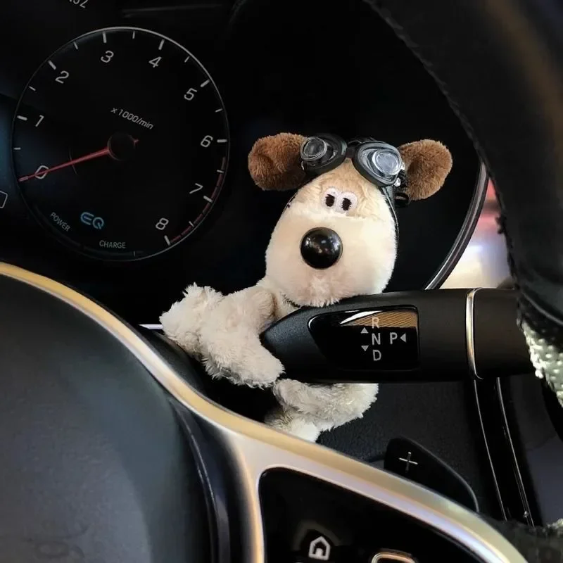 Cute Plush Puppy Clutch Cover & Wiper Decor - Fits Car Turn Signal Switch Adorable Dog Auto Accessory for Interior Decoration