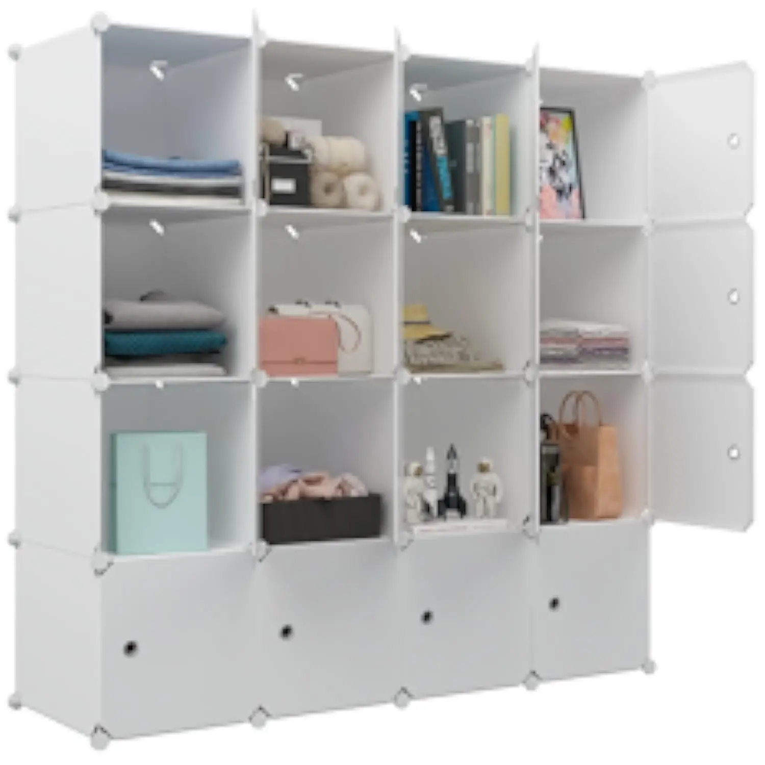 Large Cube Storage 1418 Depth Cube 16Cubes Organizer Shelves Clothes Dresser Closet Storage Organizer Cabinet Shelving Bookshelf 4