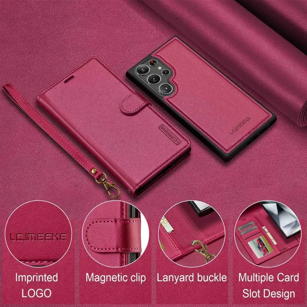 Abnehmbare Brieftaschenhülle für Samsung Galaxy S26 S25 Ultra S24 FE S21 S20 S23 S22 Plus A57 A37 A55 A35 A16 A15 Kartenhalter-Cover – Detail 6