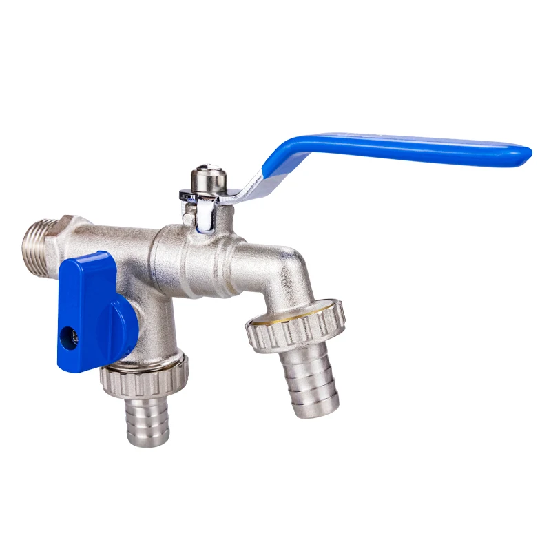 Garden bibcocks water tap faucet Outdoor Garden Faucet 1 inlet 2 outlet Anti-Freeze Bibcock with Dual Nipple Brass Water Tap Garden Tools