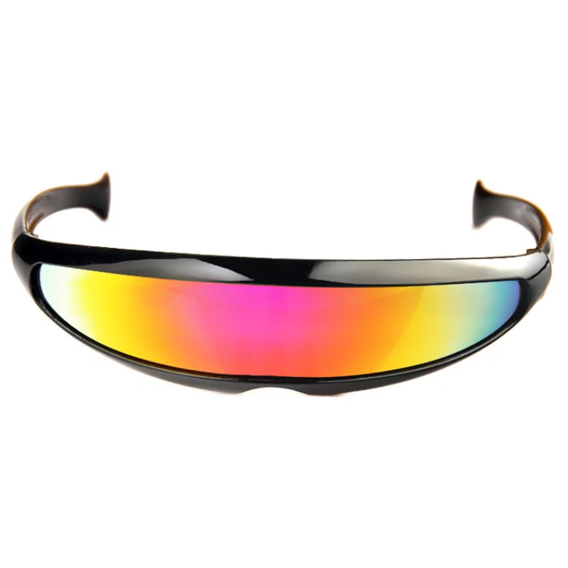Sun Glasses Futuristic Narrow Cyclops Visor Sunglasses Laser Eyeglasses UV400 Personality Mirrored Lens Costume Eyewear Glasses Men