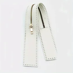 Handcrafted 55cm PU Leather Zipper for DIY Sewing and Bag Projects (White)