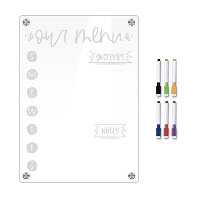 Magnetic Weekly Planner for Fridge Weekly Planner Dry Erase Board with 6 Markers Memo Board Reusable Fridge Notepad Meal Planner