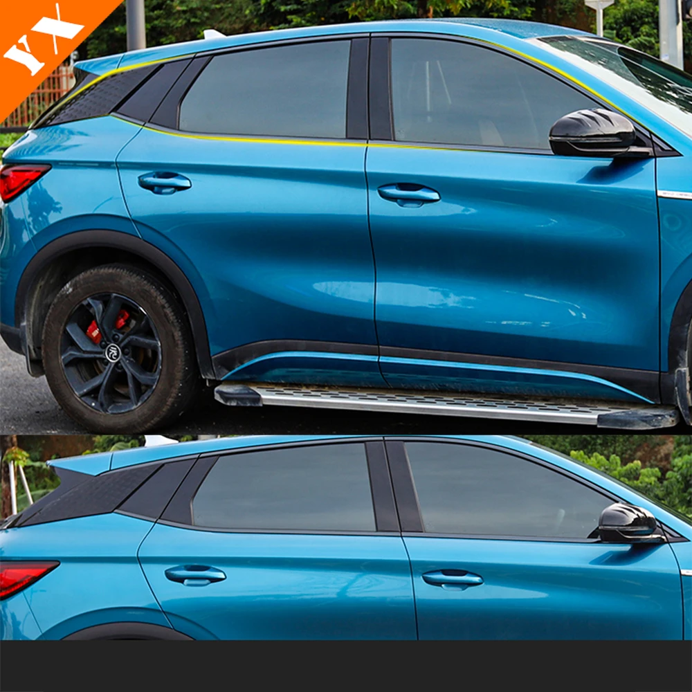 For BYD ATTO 3 Yuan Plus Accessories 2022-2023 Stainless Garnish Car Window Trim Protector Plate Anti Hit/Dust Decor Cover