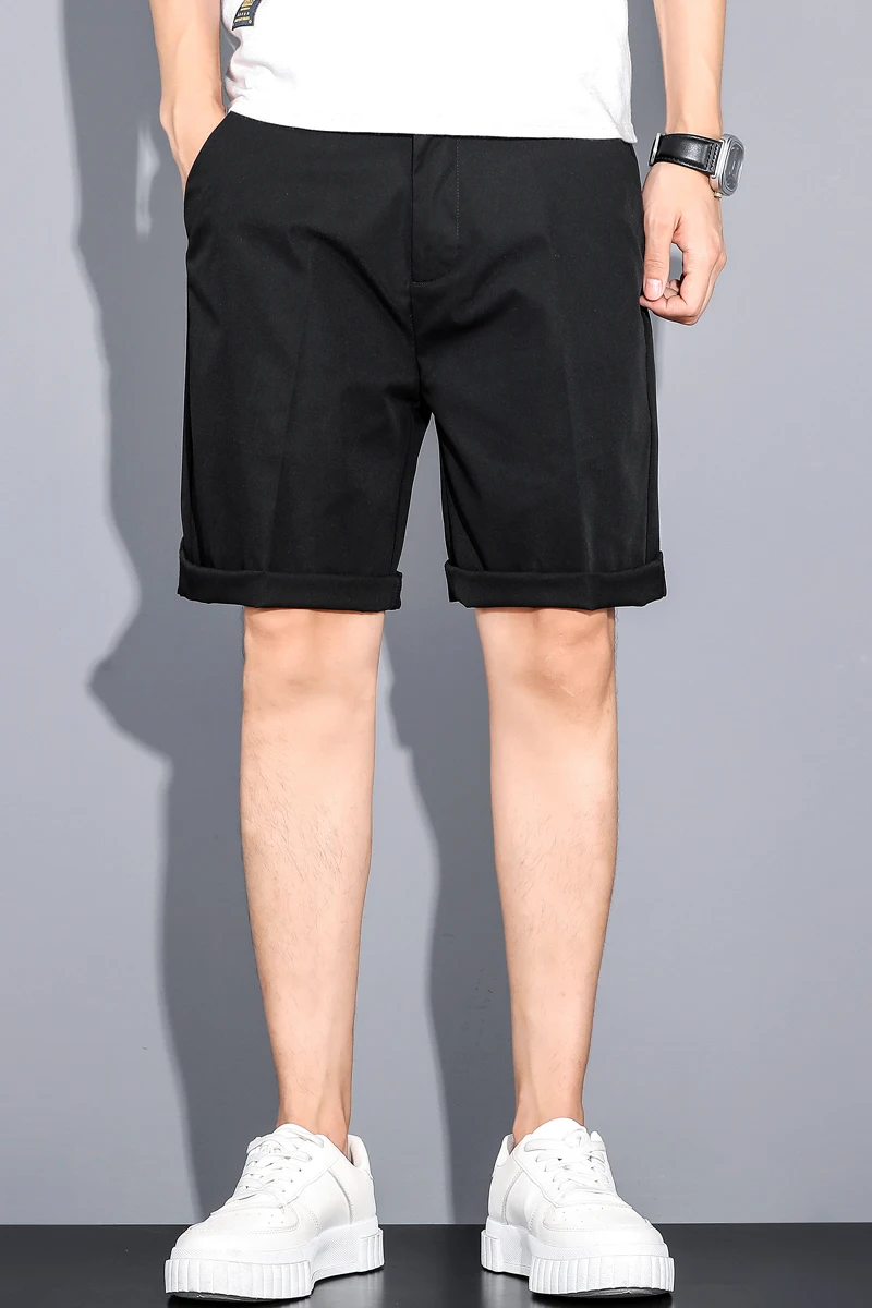 New Men's Five-point Suit Shorts Men's Slim Stretch Casual Short Pants