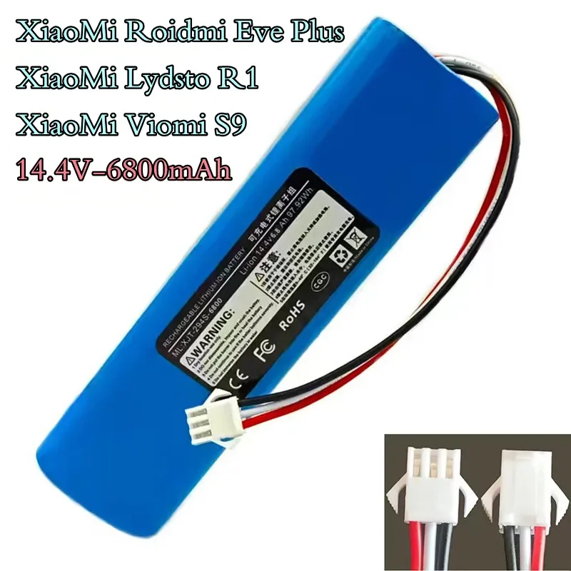 For Roidmi Eve Plus Rechargeable Battery Pack 12.8V 6800mAh Rechargeable Lithium Battery Pack For replacement And Repair Rechargeable Battery Battery Replacement