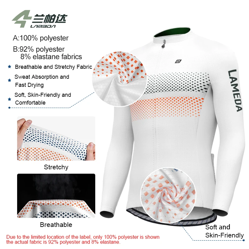 LAMEDA Men's Cycling Jersey Quick Dry Breathable Spring Bike Long Sleeve Bicycle Top Racing Clothing MTB Jersey Man with Pockets 5