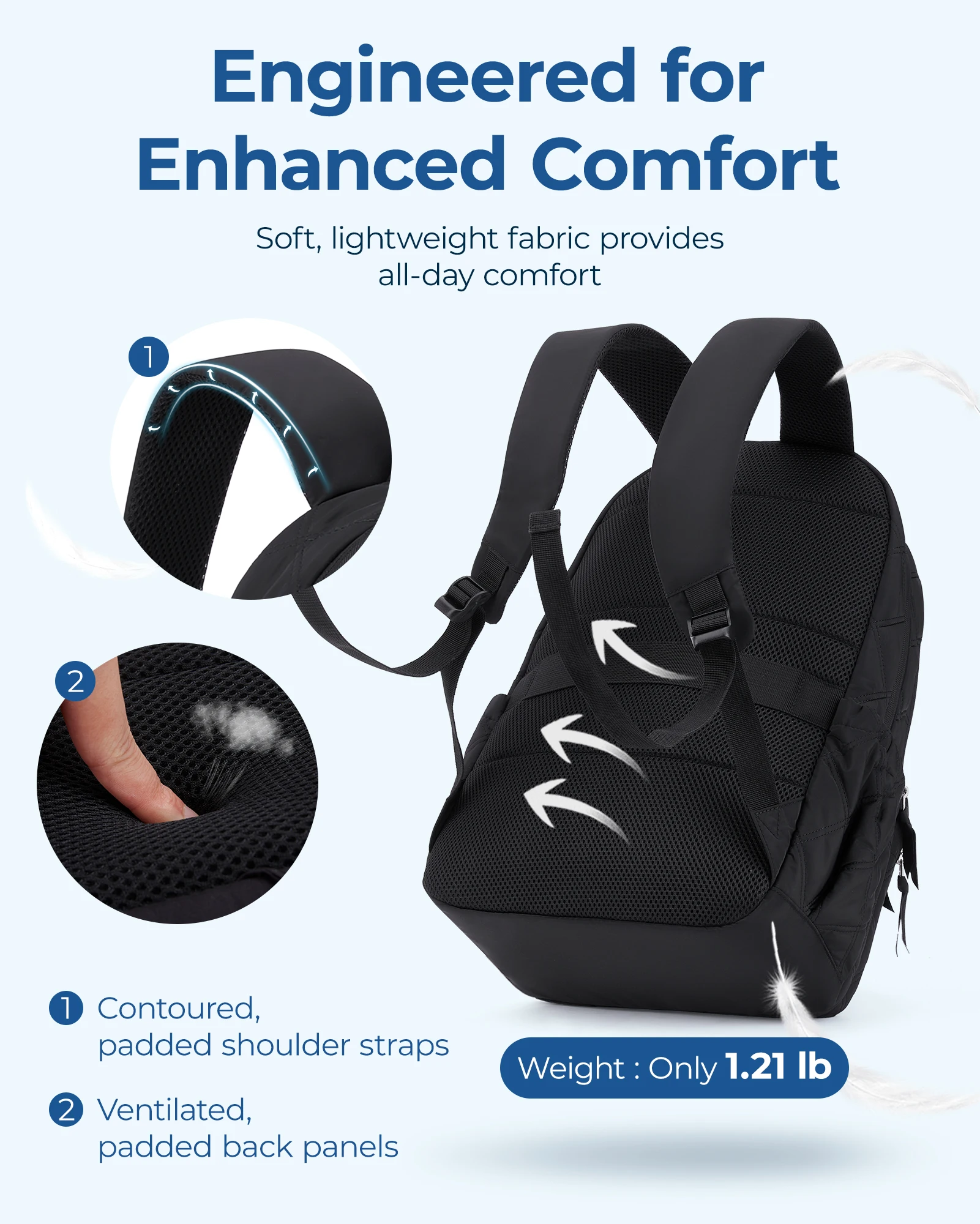 BAGSMART Girl School Backpack High Capacity Fashionable College Backpack for Women  15.6" Laptop Bag Cute Travel Book Bag - 2