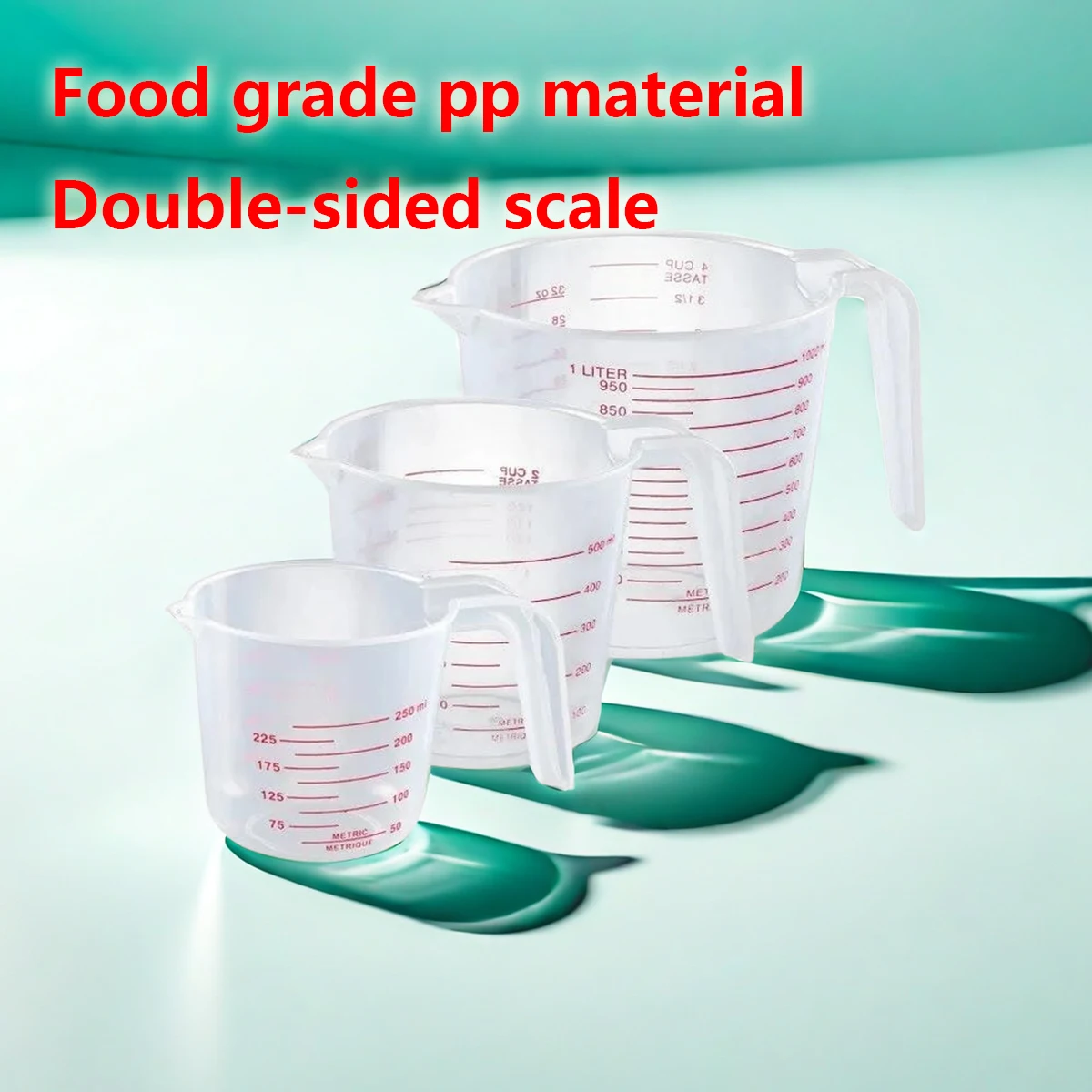 Measuring Cup 3 Pcs 250-500-1000ml Plastic