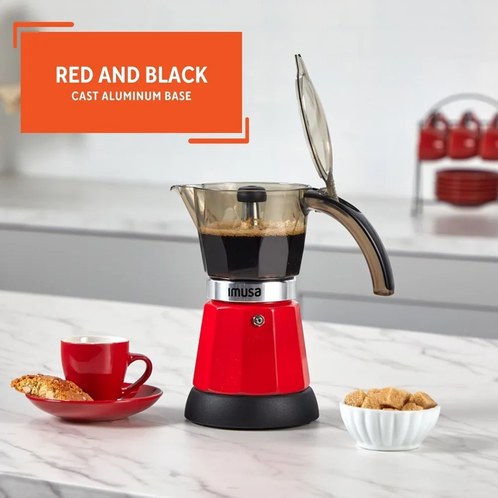 IMUSA Electric Espresso/Moka Maker Red - 6 Cup