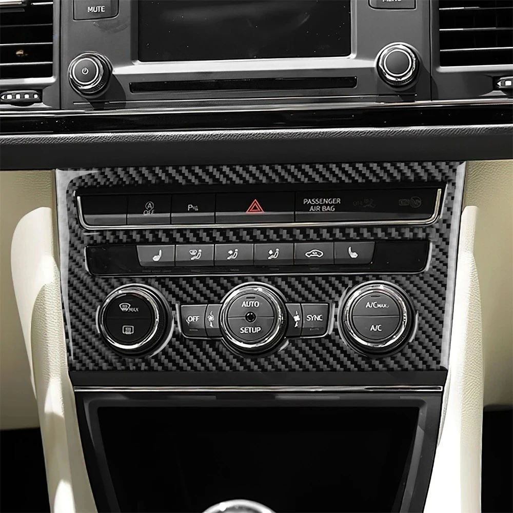 시트 레온 MK3 2013 2014 2015 2016 2017 2018 2019 2020 리얼 소프트 카본 파이버 스티커 LHD RHD 자동차 센터 AC 버튼 패널