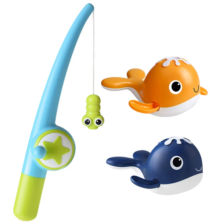 Magnetic Fishing Toys Game Set with 4 Bathtub Tub Toys, Swimming Pool Toy,  Colorful Ocean Sea Animals, Fishing Pole Rod Net, Fishing Game for Toddler