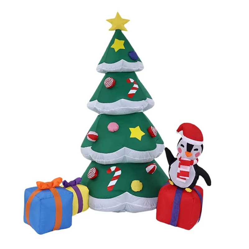 ABKW-Inflatable Christmas Tree 5.9Ft Lighted Holiday Party Blow Up Christmas Tree Inflatables Outdoor Decorations
