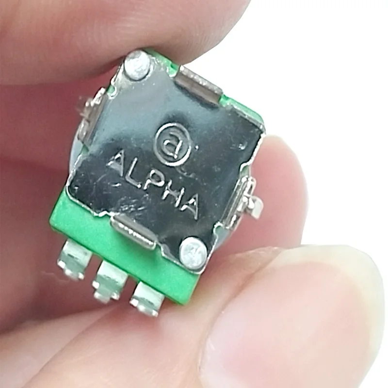Adjustable Resistor 5PCS ALPHA 09 type Potentiometer single connected vertical 3-pin B10K 20K 50K 100KAxial length 15mm half shaft