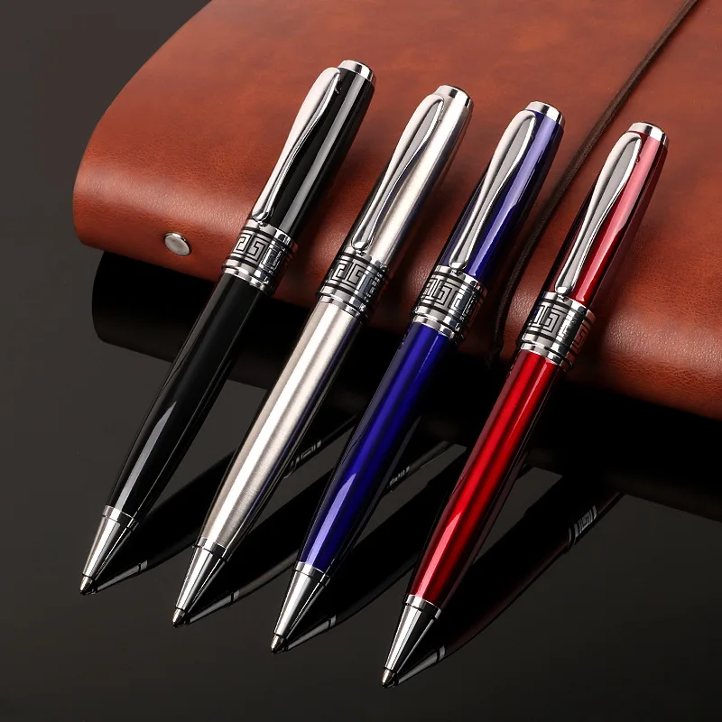 Luxury Rotating Metal Ballpoint Pen Creative Business Gift Oil Pen Office Accessories  School Supplies  Stationery 360 degree rotating pen holder hexagon pencil box desk organizer accessories school office supplies large storage containers