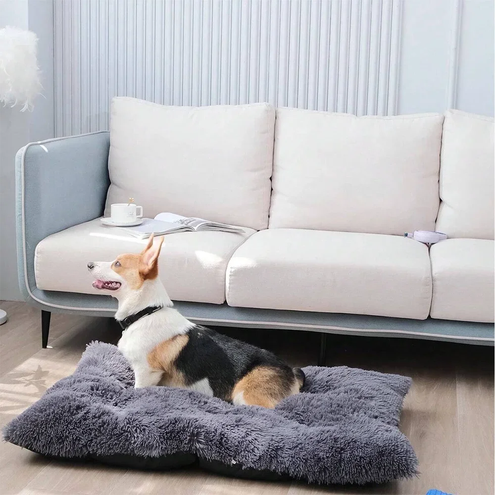 Dog Bed Large Washable Plush Pet Bed Anti Anxiety Warm Dog Cushion Sleeping Mat Comfortable For Small Medium Large Dogs