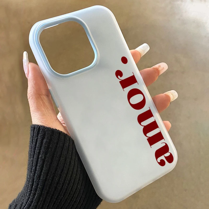 Personalized Matte Candy Color 2-in-1 Phone Case - Red Amor Letter Print