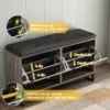 Vabches Shoe Storage Bench with 2 Flip Drawers & Coat Rack Wooden Shoe Cabinet with Padded Seat Cushion for Entryway Furniture 6
